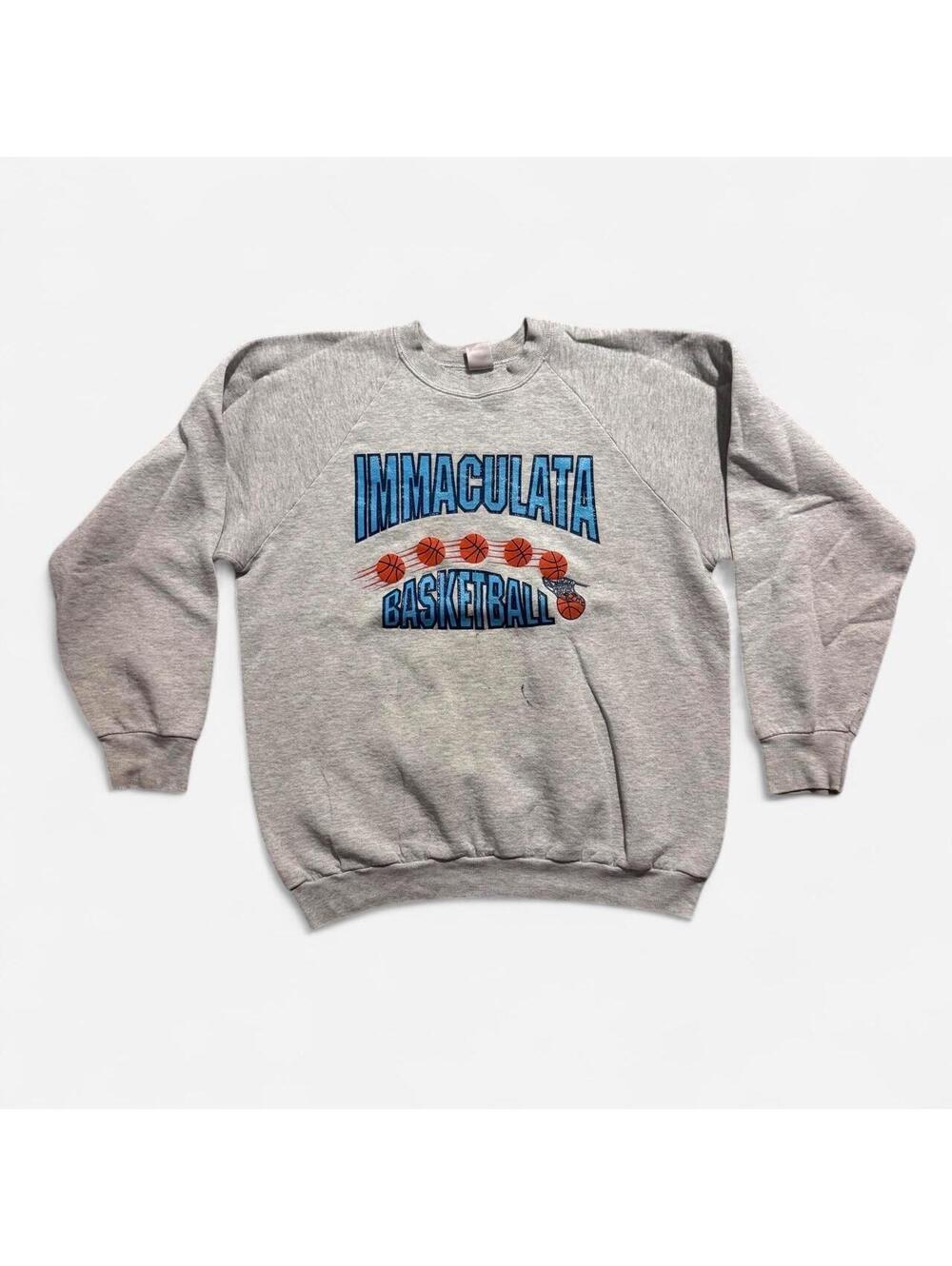 90s Fruit of the Loom Immaculata Basketball Crewneck Sweatshirt